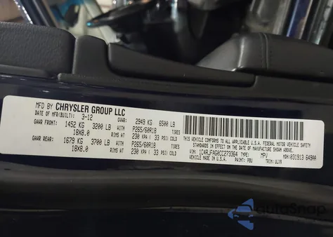 2012 Jeep Grand Cherokee Laredo from USA, damaged, VIN 1C4RJFAG0CC273364